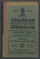Adressbuch Landkreis Allenstein (Ostpreußen) 1929-30