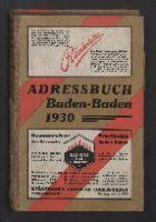 Adressbuch der Stadt Baden-Baden 1930