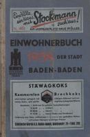 Einwohnerbuch der Stadt Baden-Baden 1938