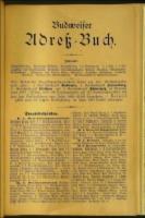 Bezirks Adressbuch Budweis 1901