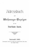 Adressbuch Friedland (Böhmen) 1905