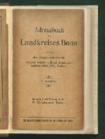 Adressbuch Bonn Landkreis 1907