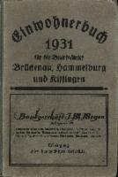 Einwohnerbuch 1931 für die Bezirksämter Brückenau, Hammelburg und Kissingen