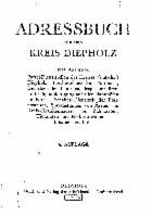 Adressbuch für den Kreis Diepholz 1935