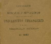 Catalogue des dissertations