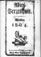 Adressbuch Dresden 1804