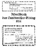 Adreßbuch des Landkreises Elbing 1934