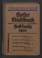Forster Stadtbuch Adreßbuch der Industrie- und Handelsstadt Forst-Lausitz 1932