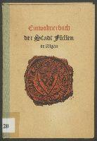 Einwohnerbuch der Stadt Füssen im Allgäu 1937