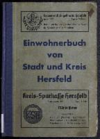 Einwohnerbuch von Stadt und Kreis Hersfeld 1937