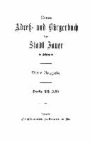 Neues Adreß- und Bürgerbuch der Stadt Jauer in Schlesien 1908