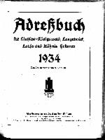 Adressbuch für Klotzsche-Königswald, Langebrück, Lausa und Rähnitz-Hellerau 1934