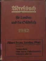Adressbuch Landau und die Südpfalz 1932