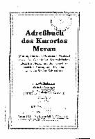 Adressbuch Meran 1921