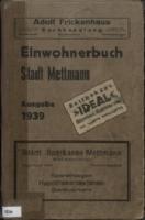 Adressbuch Mettmann 1939