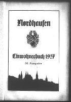 Einwohnerbuch 1937 von Nordhausen a. H.