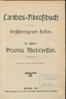 Adressbuch Großherzogtum Hessen (Provinz Rheinhessen) 1906