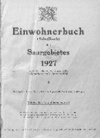 Einwohnerbuch (Adreßbuch) des Saargebietes 1927