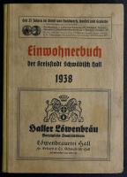 Einwohnerbuch der Kreisstadt Schwäbisch Hall 1938