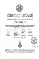 Einwohnerbuch der Universitäts-, Garnisons- und Kreisstadt Tübingen 1938