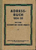 Adressbuch 1934-35 für den gesamten Kreis Urach
