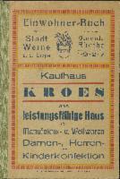 Einwohner-Buch der Stadt Werne a. d. Lippe und der Gemeinde Rünthe 1927