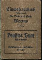 Einwohnerbuch (Adreßbuch) für die Stadt und Kreis Worms 1937